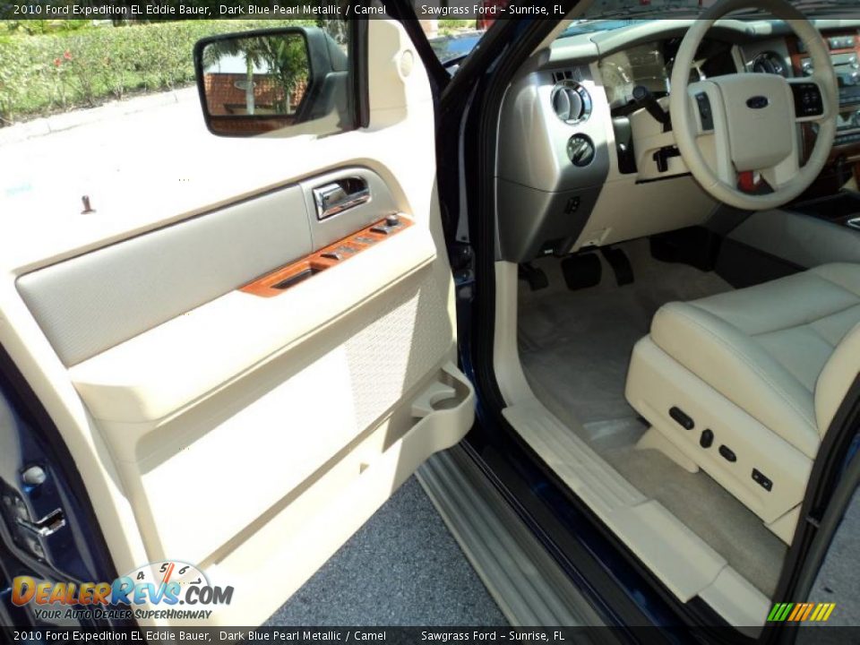 2010 Ford Expedition EL Eddie Bauer Dark Blue Pearl Metallic / Camel Photo #16