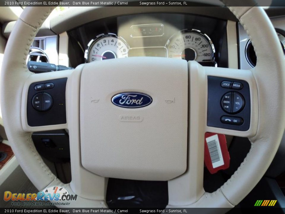 2010 Ford Expedition EL Eddie Bauer Dark Blue Pearl Metallic / Camel Photo #26