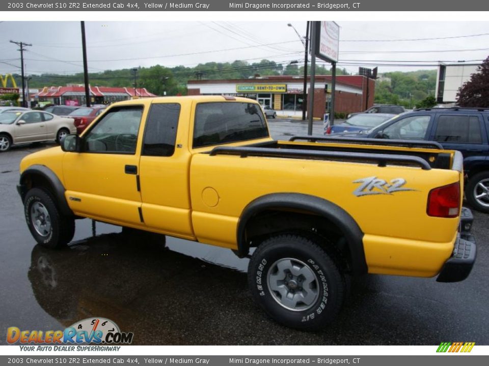 Yellow 2003 Chevrolet S10 ZR2 Extended Cab 4x4 Photo #6