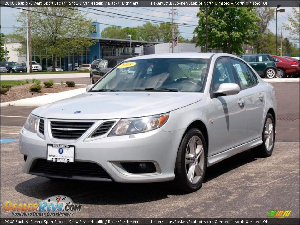 2008 Saab 9-3 Aero Sport Sedan Snow Silver Metallic / Black/Parchment Photo #1