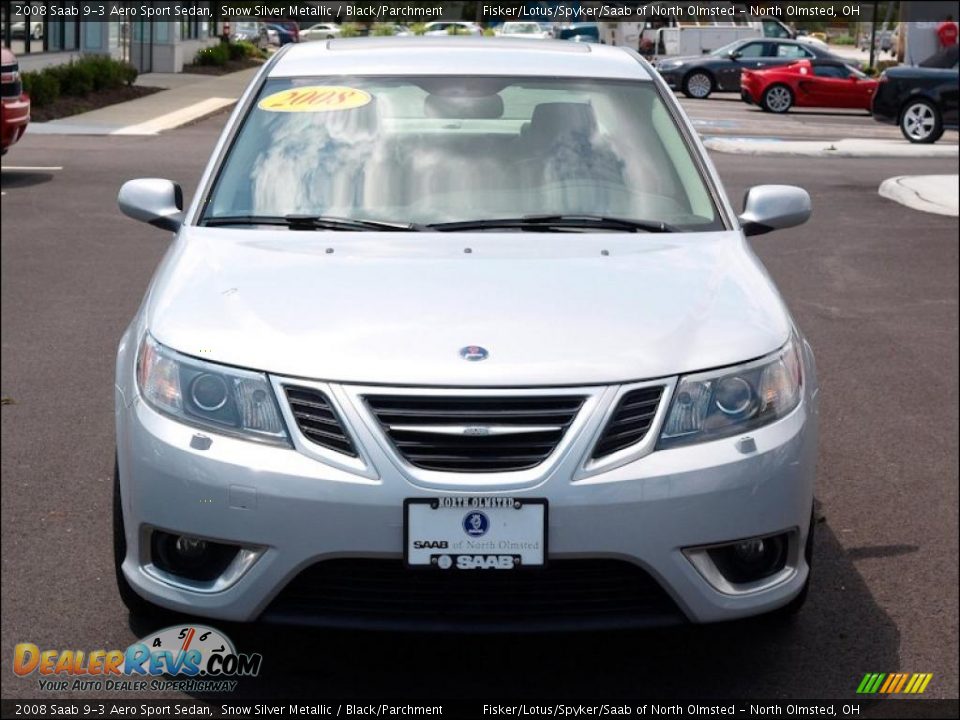 2008 Saab 9-3 Aero Sport Sedan Snow Silver Metallic / Black/Parchment Photo #2