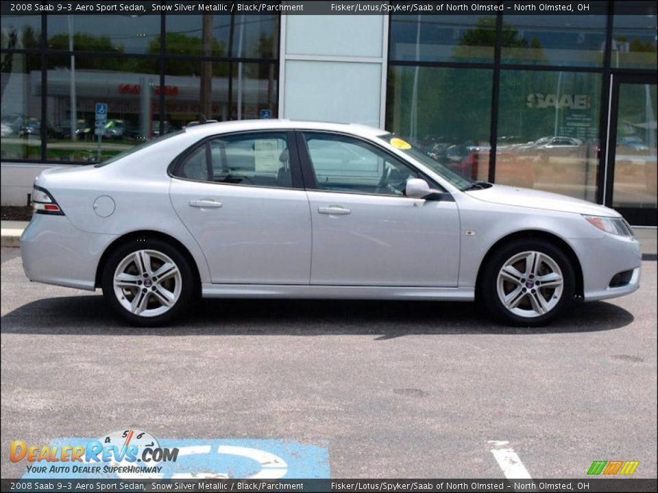 2008 Saab 9-3 Aero Sport Sedan Snow Silver Metallic / Black/Parchment Photo #4