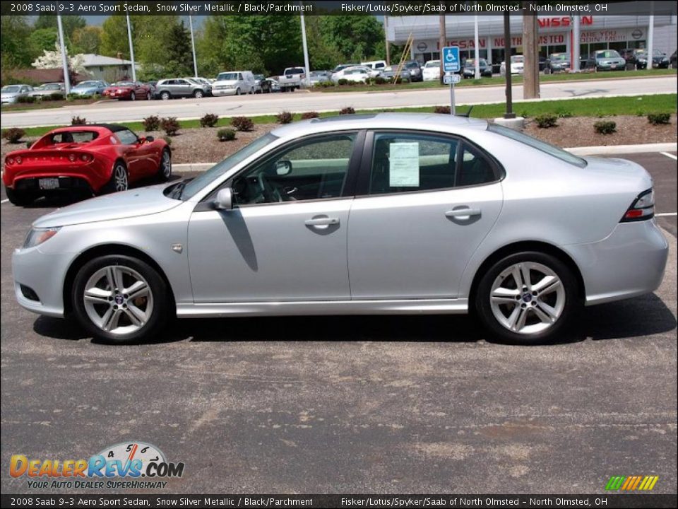 2008 Saab 9-3 Aero Sport Sedan Snow Silver Metallic / Black/Parchment Photo #5
