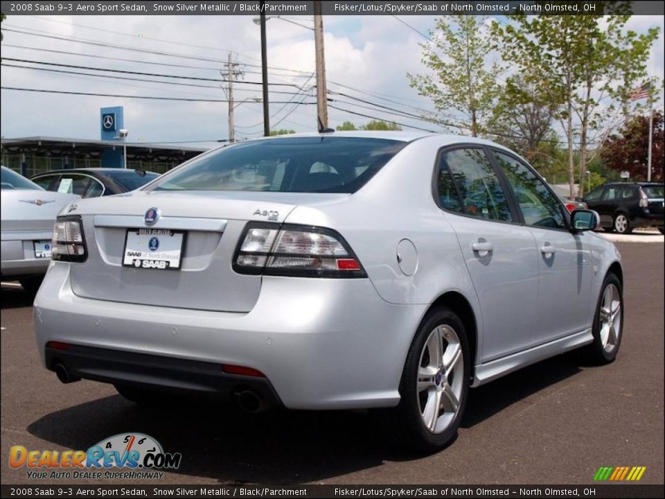 2008 Saab 9-3 Aero Sport Sedan Snow Silver Metallic / Black/Parchment Photo #6