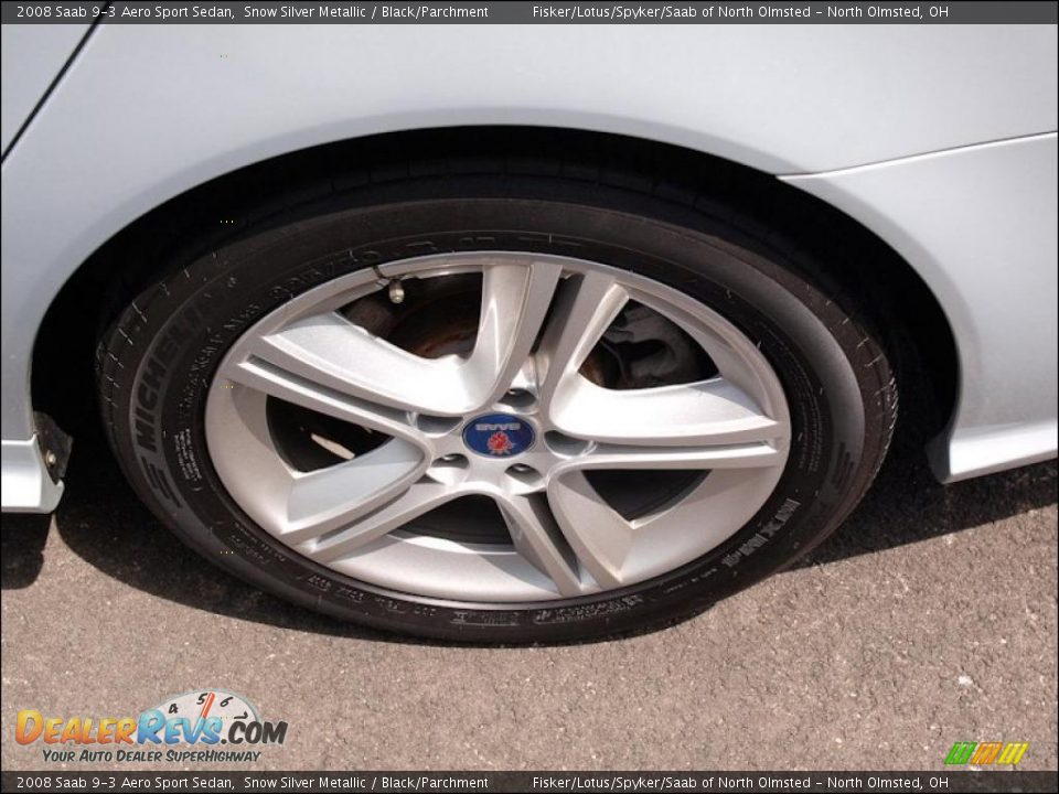 2008 Saab 9-3 Aero Sport Sedan Snow Silver Metallic / Black/Parchment Photo #10