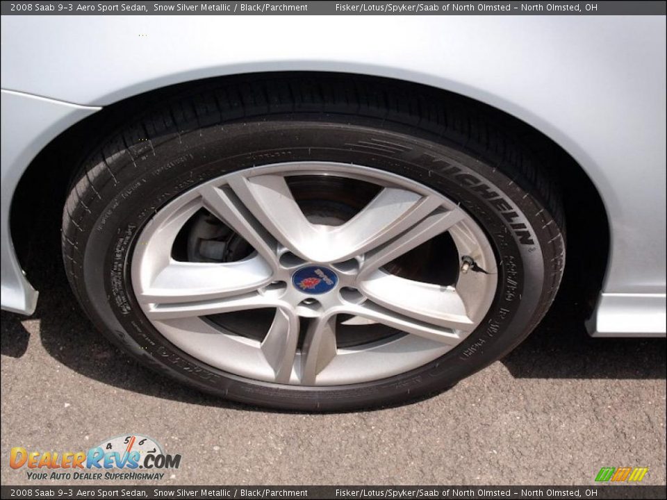 2008 Saab 9-3 Aero Sport Sedan Snow Silver Metallic / Black/Parchment Photo #11