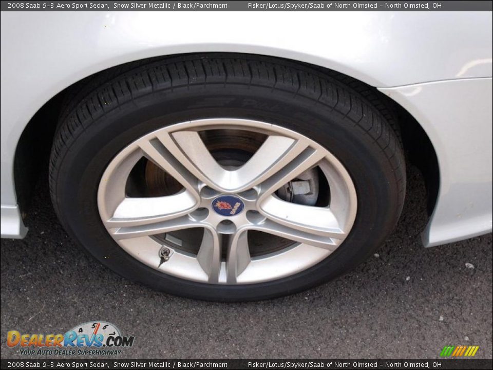 2008 Saab 9-3 Aero Sport Sedan Snow Silver Metallic / Black/Parchment Photo #12