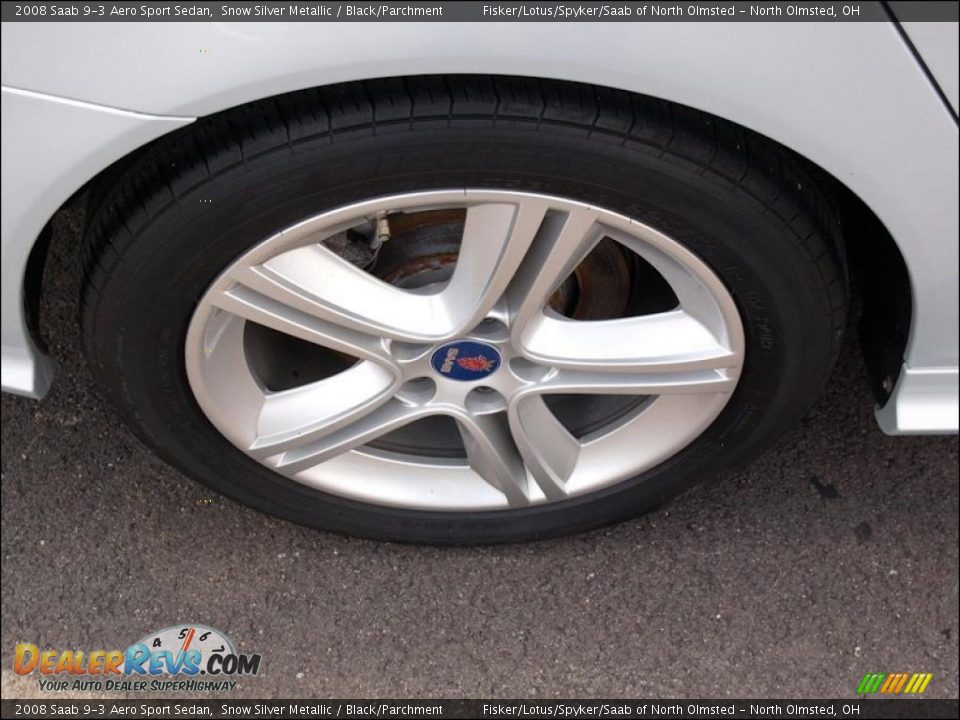 2008 Saab 9-3 Aero Sport Sedan Snow Silver Metallic / Black/Parchment Photo #13