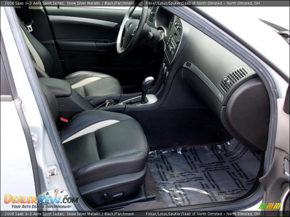 2008 Saab 9-3 Aero Sport Sedan Snow Silver Metallic / Black/Parchment Photo #14