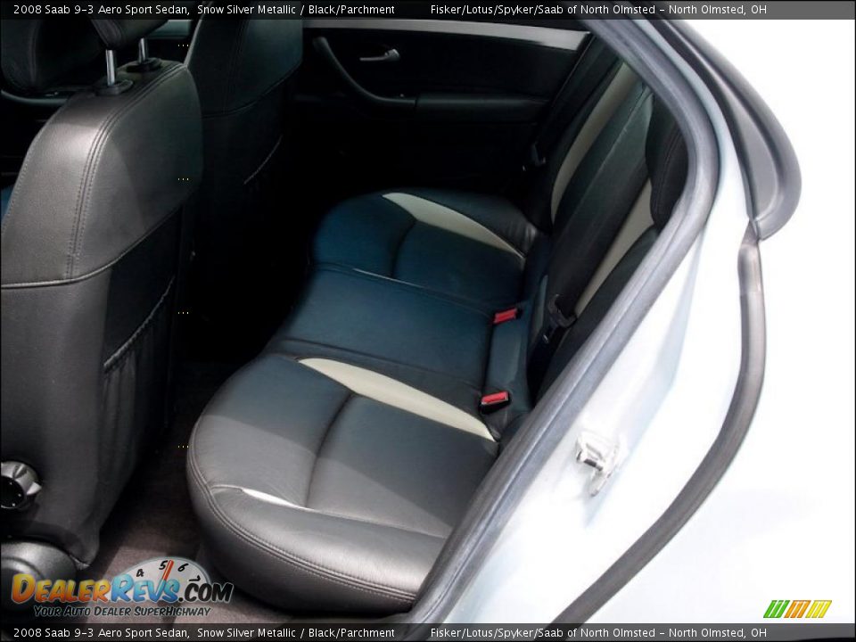 2008 Saab 9-3 Aero Sport Sedan Snow Silver Metallic / Black/Parchment Photo #15
