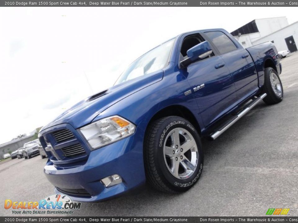 2010 Dodge Ram 1500 Sport Crew Cab 4x4 Deep Water Blue Pearl / Dark Slate/Medium Graystone Photo #2