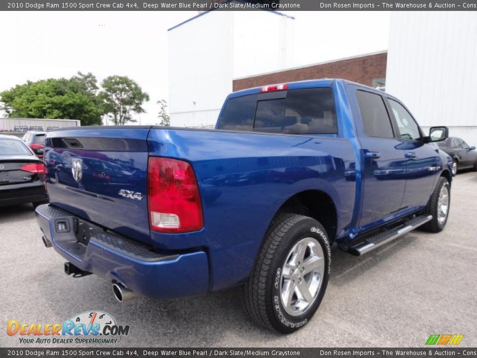 2010 Dodge Ram 1500 Sport Crew Cab 4x4 Deep Water Blue Pearl / Dark Slate/Medium Graystone Photo #8