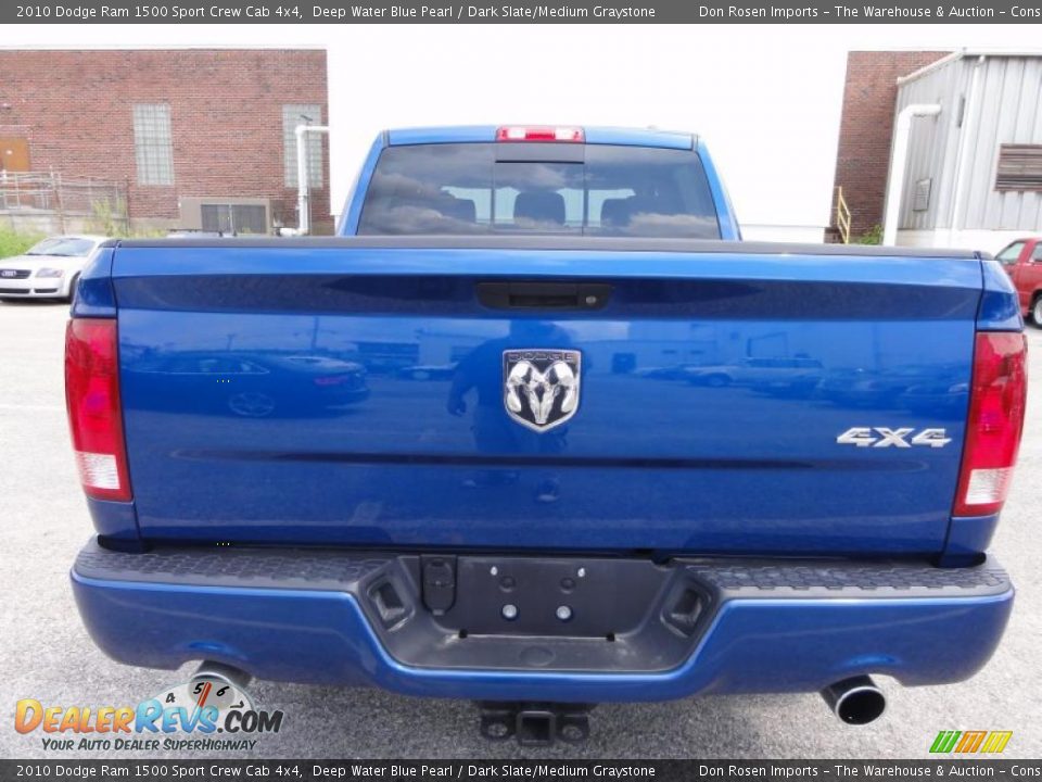 2010 Dodge Ram 1500 Sport Crew Cab 4x4 Deep Water Blue Pearl / Dark Slate/Medium Graystone Photo #9