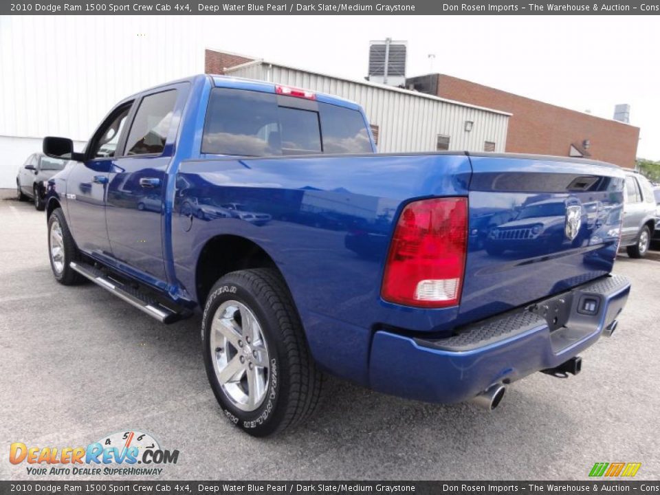 2010 Dodge Ram 1500 Sport Crew Cab 4x4 Deep Water Blue Pearl / Dark Slate/Medium Graystone Photo #10