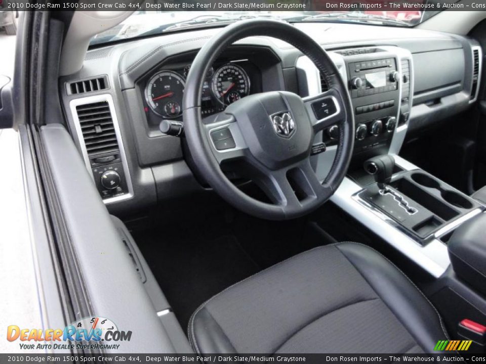 2010 Dodge Ram 1500 Sport Crew Cab 4x4 Deep Water Blue Pearl / Dark Slate/Medium Graystone Photo #12