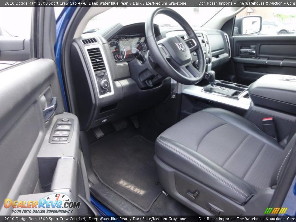 2010 Dodge Ram 1500 Sport Crew Cab 4x4 Deep Water Blue Pearl / Dark Slate/Medium Graystone Photo #13