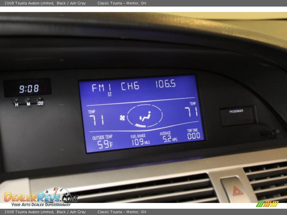 2008 Toyota Avalon Limited Black / Ash Gray Photo #14