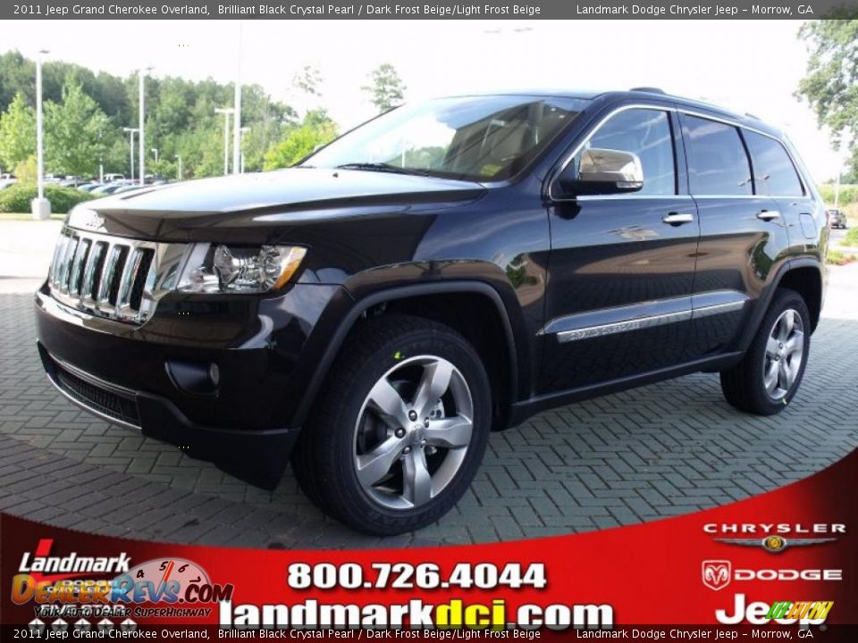 2011 Jeep Grand Cherokee Overland Brilliant Black Crystal Pearl / Dark Frost Beige/Light Frost Beige Photo #1