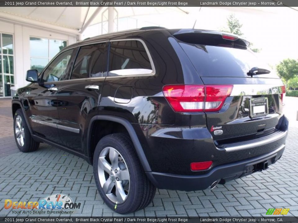 2011 Jeep Grand Cherokee Overland Brilliant Black Crystal Pearl / Dark Frost Beige/Light Frost Beige Photo #2