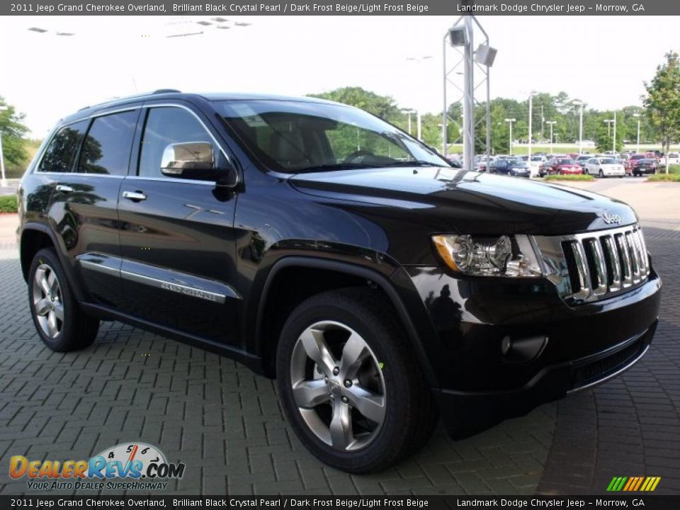 2011 Jeep Grand Cherokee Overland Brilliant Black Crystal Pearl / Dark Frost Beige/Light Frost Beige Photo #4