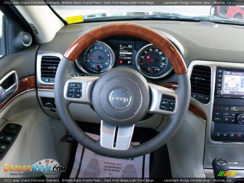 2011 Jeep Grand Cherokee Overland Brilliant Black Crystal Pearl / Dark Frost Beige/Light Frost Beige Photo #14