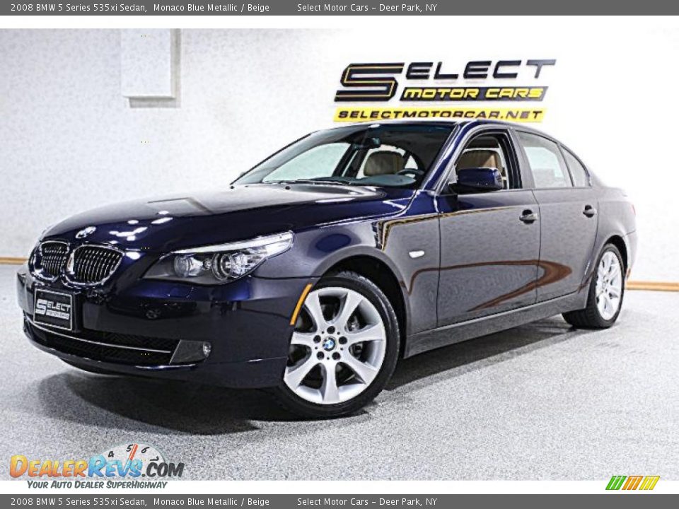 2008 BMW 5 Series 535xi Sedan Monaco Blue Metallic / Beige Photo #1