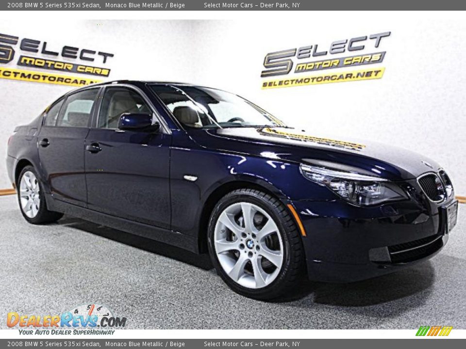 2008 BMW 5 Series 535xi Sedan Monaco Blue Metallic / Beige Photo #3