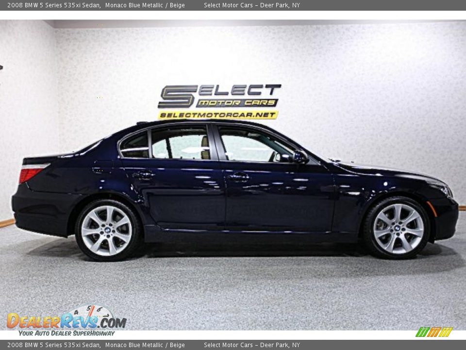 2008 BMW 5 Series 535xi Sedan Monaco Blue Metallic / Beige Photo #4