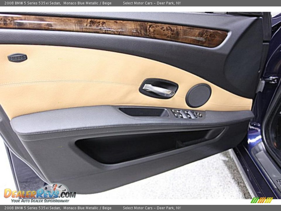 2008 BMW 5 Series 535xi Sedan Monaco Blue Metallic / Beige Photo #7
