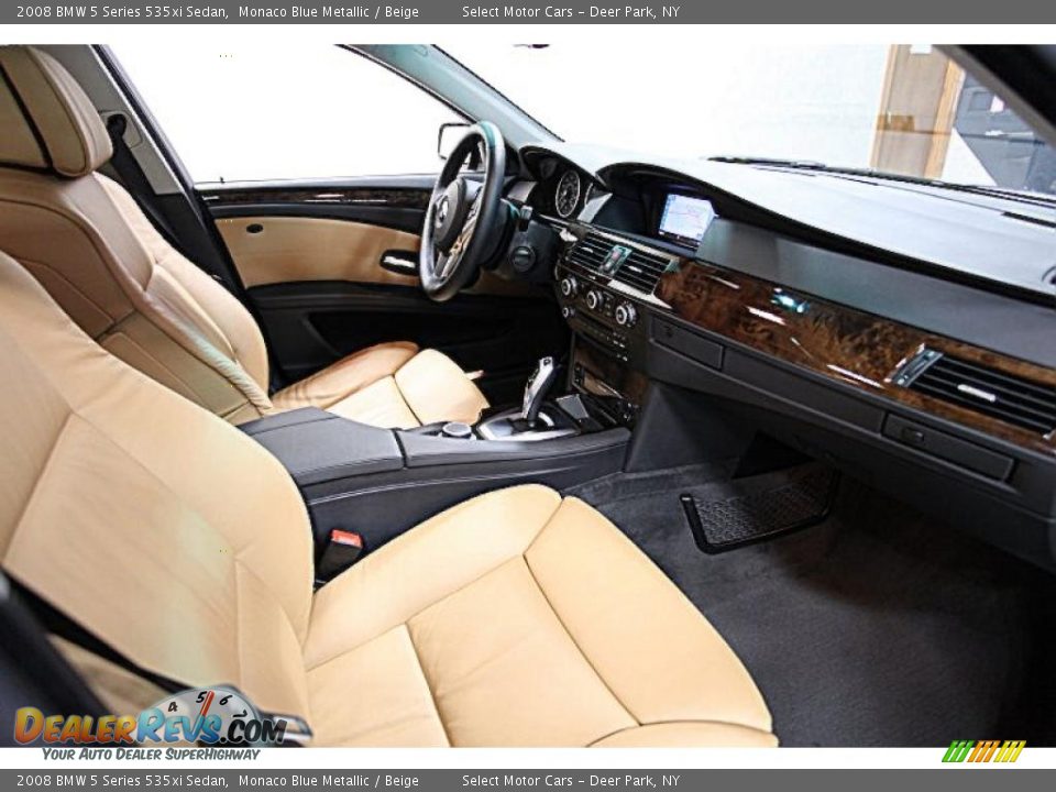 2008 BMW 5 Series 535xi Sedan Monaco Blue Metallic / Beige Photo #10