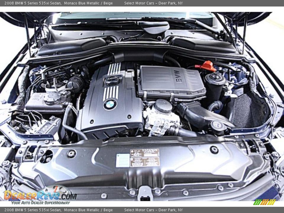 2008 BMW 5 Series 535xi Sedan Monaco Blue Metallic / Beige Photo #13