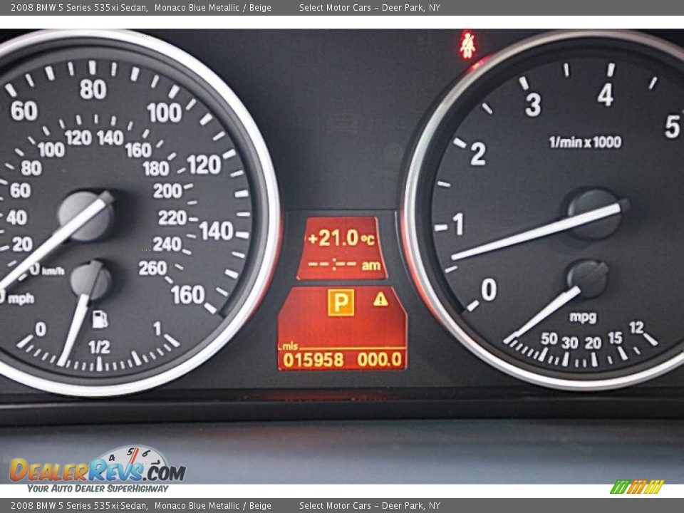 2008 BMW 5 Series 535xi Sedan Monaco Blue Metallic / Beige Photo #14