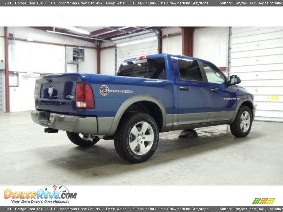 2011 Dodge Ram 1500 SLT Outdoorsman Crew Cab 4x4 Deep Water Blue Pearl / Dark Slate Gray/Medium Graystone Photo #4