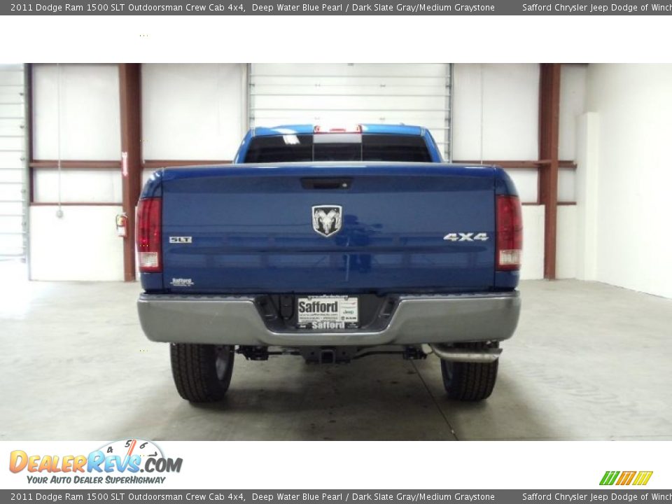 2011 Dodge Ram 1500 SLT Outdoorsman Crew Cab 4x4 Deep Water Blue Pearl / Dark Slate Gray/Medium Graystone Photo #5