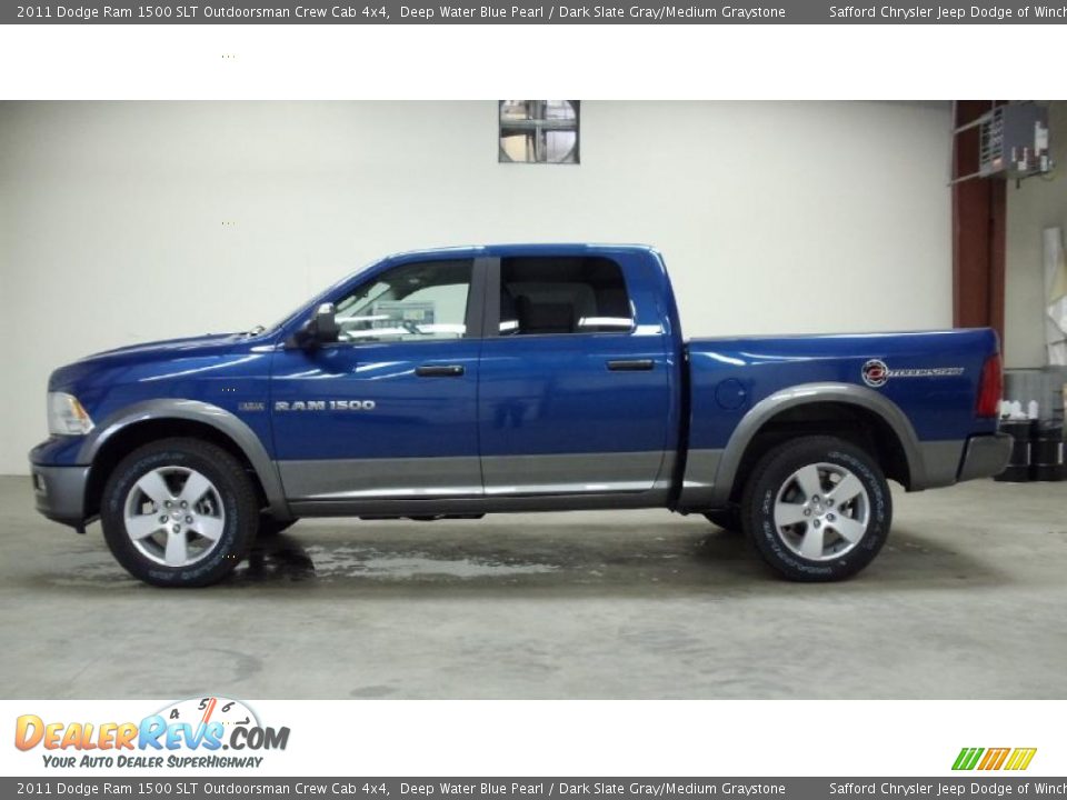 2011 Dodge Ram 1500 SLT Outdoorsman Crew Cab 4x4 Deep Water Blue Pearl / Dark Slate Gray/Medium Graystone Photo #7