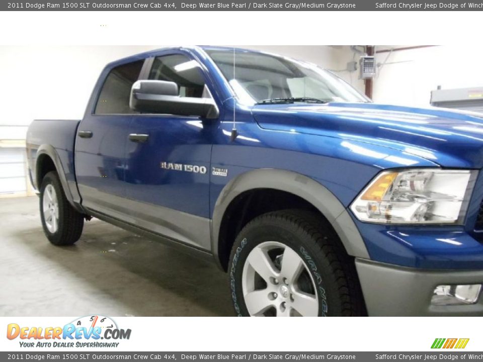 2011 Dodge Ram 1500 SLT Outdoorsman Crew Cab 4x4 Deep Water Blue Pearl / Dark Slate Gray/Medium Graystone Photo #9