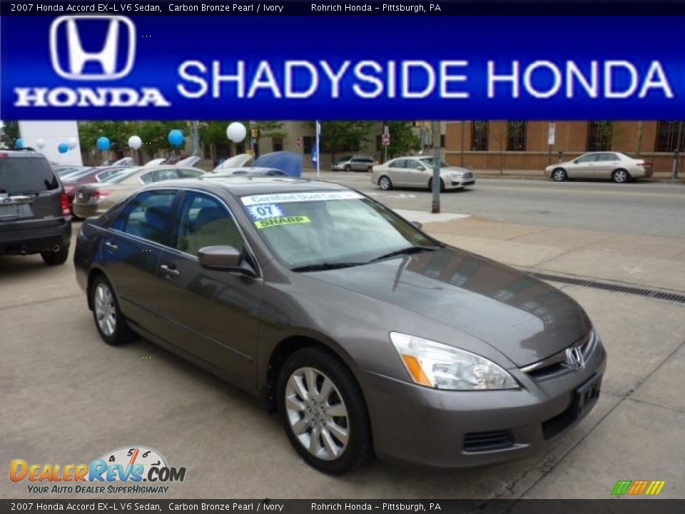 2007 Honda Accord EX-L V6 Sedan Carbon Bronze Pearl / Ivory Photo #6