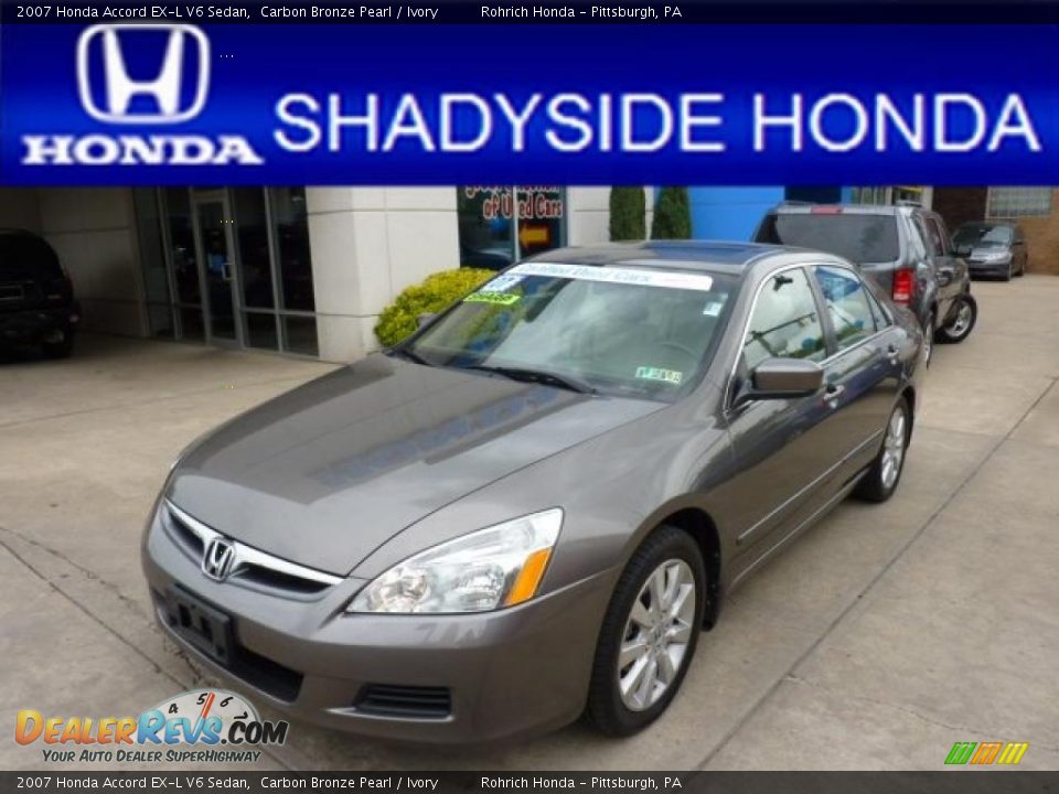 2007 Honda Accord EX-L V6 Sedan Carbon Bronze Pearl / Ivory Photo #11