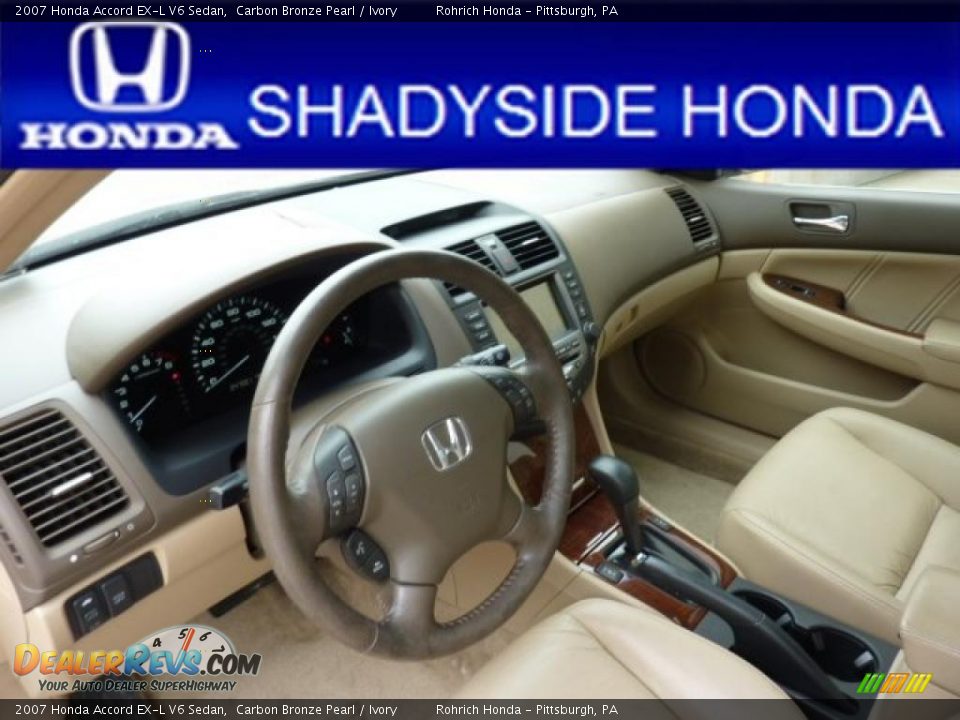 2007 Honda Accord EX-L V6 Sedan Carbon Bronze Pearl / Ivory Photo #17