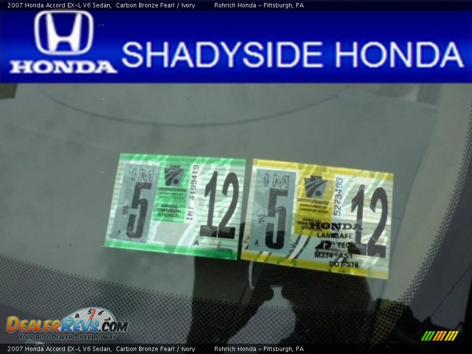 2007 Honda Accord EX-L V6 Sedan Carbon Bronze Pearl / Ivory Photo #18