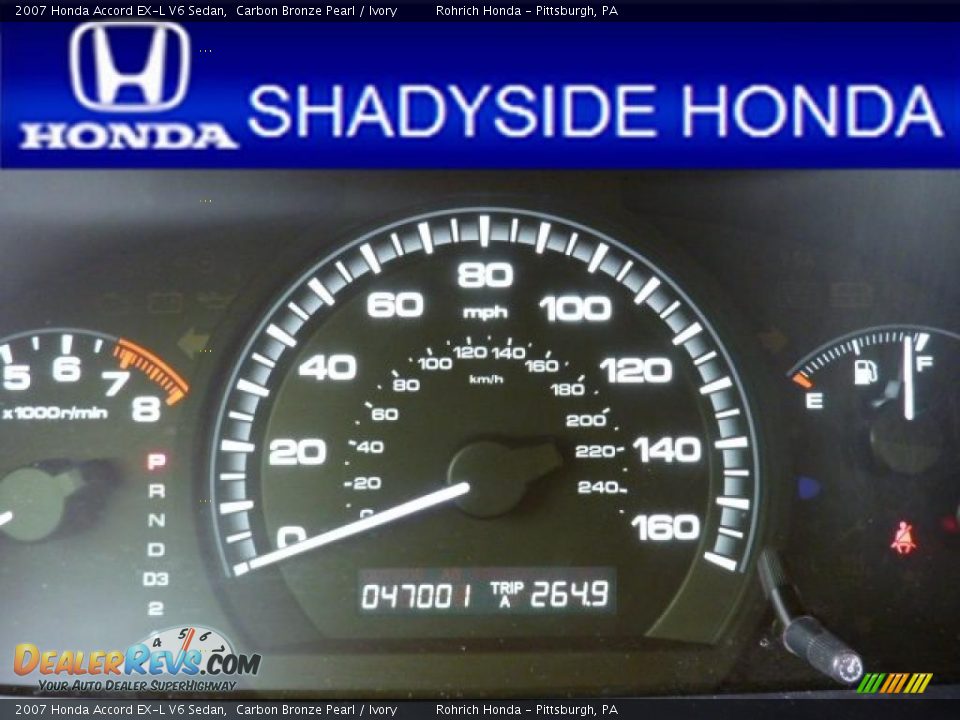 2007 Honda Accord EX-L V6 Sedan Carbon Bronze Pearl / Ivory Photo #19