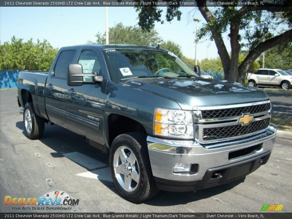 2011 Chevrolet Silverado 2500HD LTZ Crew Cab 4x4 Blue Granite Metallic / Light Titanium/Dark Titanium Photo #14