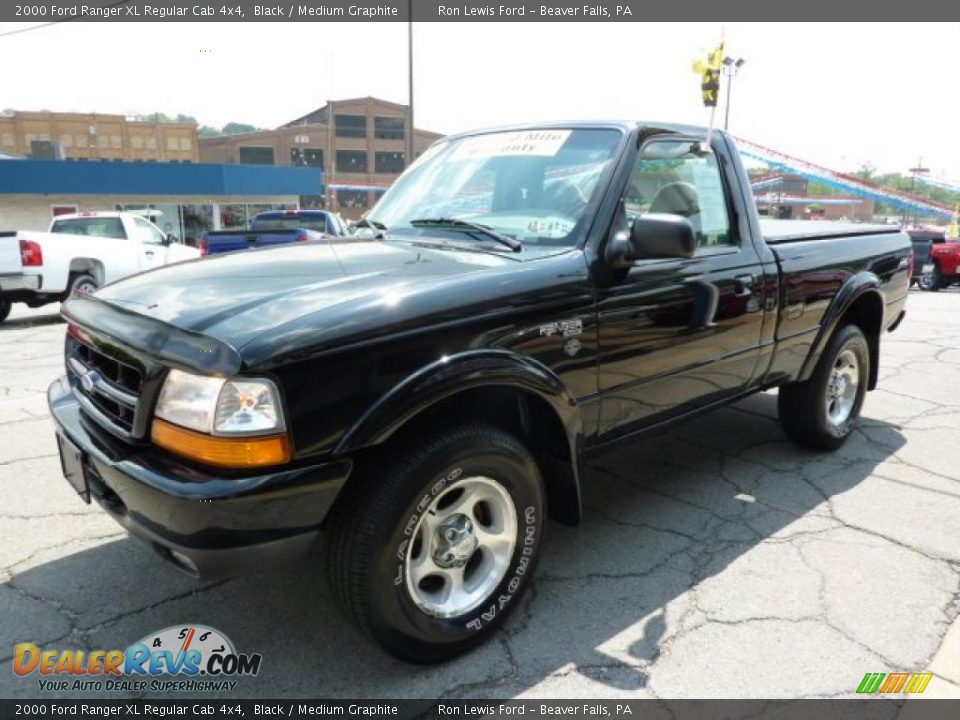 2000 Ford Ranger XL Regular Cab 4x4 Black / Medium Graphite Photo #5