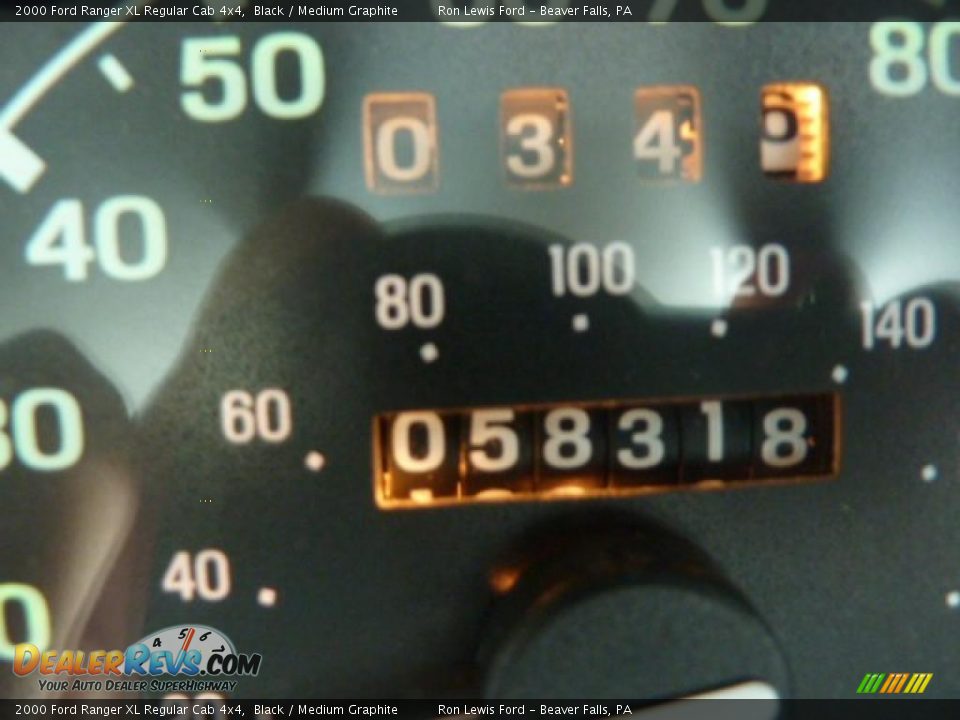 2000 Ford Ranger XL Regular Cab 4x4 Black / Medium Graphite Photo #25