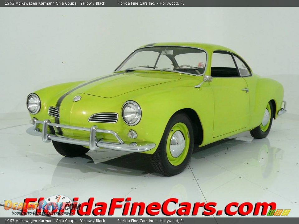 1963 Volkswagen Karmann Ghia Coupe Yellow / Black Photo #1