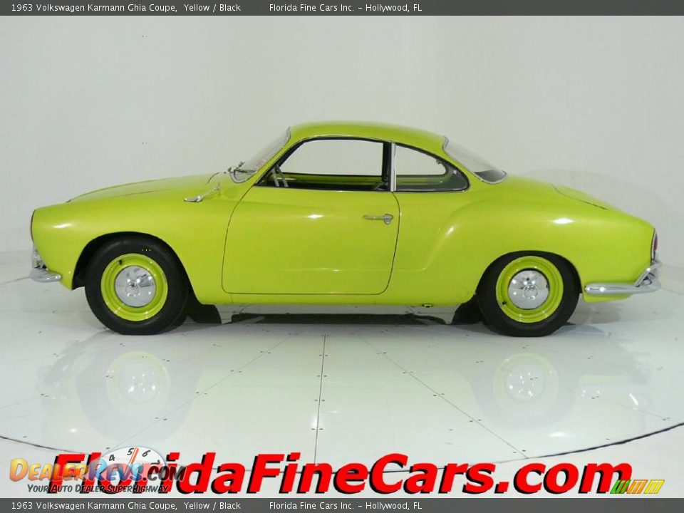 1963 Volkswagen Karmann Ghia Coupe Yellow / Black Photo #3