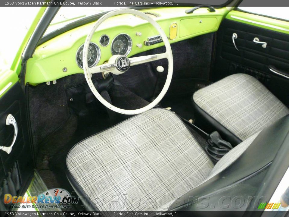 1963 Volkswagen Karmann Ghia Coupe Yellow / Black Photo #9