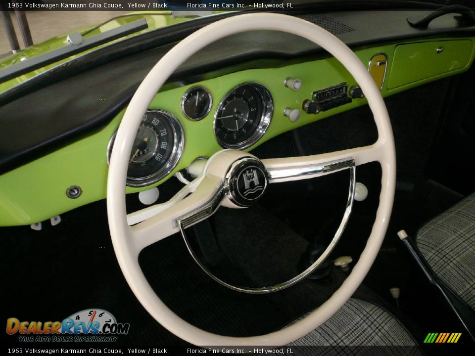 1963 Volkswagen Karmann Ghia Coupe Yellow / Black Photo #12