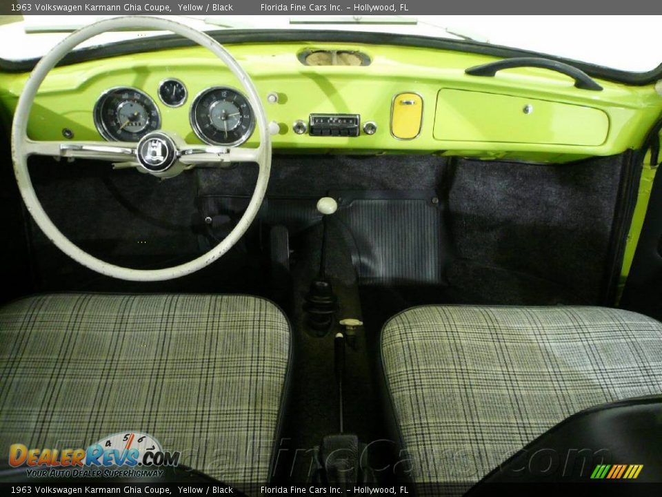 1963 Volkswagen Karmann Ghia Coupe Yellow / Black Photo #13