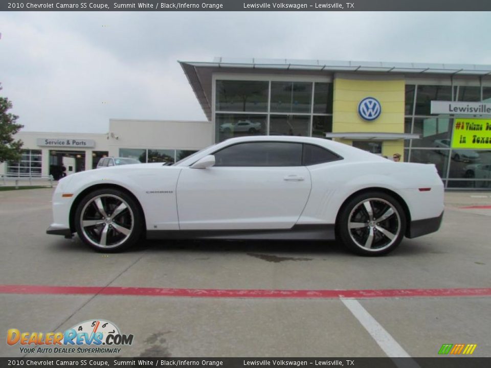 2010 Chevrolet Camaro SS Coupe Summit White / Black/Inferno Orange Photo #2